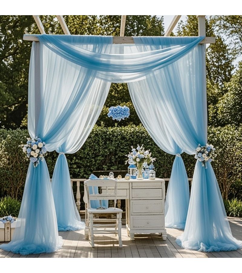 Mint Green Polyester Mesh Fabric Roll 29.5 Inches Wide 1575.2 Inches Long For Wedding Party Halloween Christmas Decorations Chair Bows Table Runners Hand Wash Only - Image 4