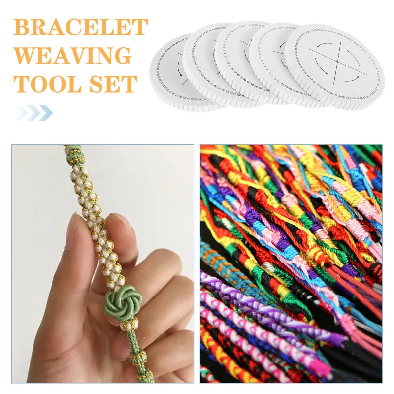 5pcs Bracelet Weaving Tools DIY Hand Embroidery String Bracelet Plate Easy-to-Use Braiding Disc for Beginners to Create Fashionable Bracelets - Image 3
