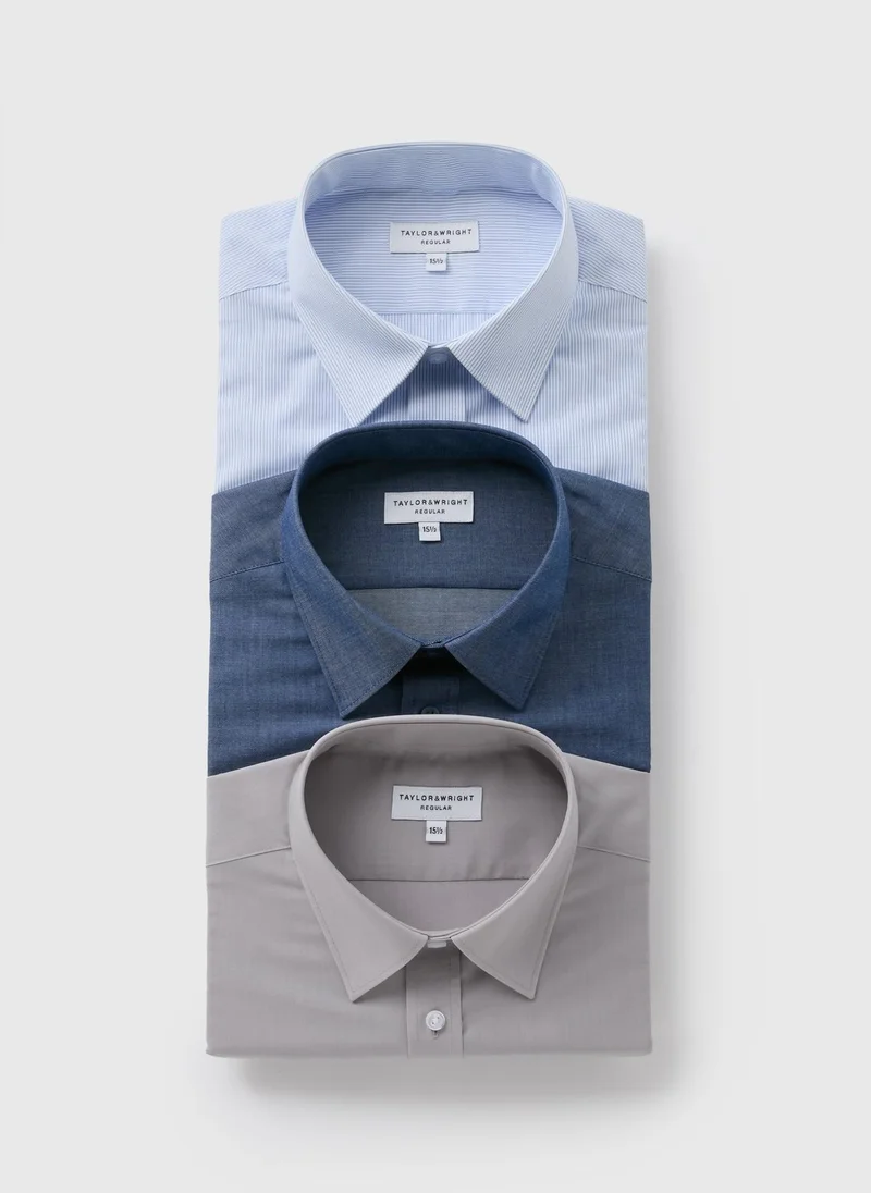 Matalan 3 Pack Taylor & Wright Multicolour Shirts
