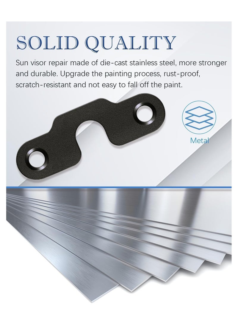 Bukela Sun Visor Repair Kit, Sun Visor Pivot Bracket Mounting Accessories Compatible with Jeep Wrangler JK 2018/Wrangler JL 2018 2019 2021 2022 2023/JT Gladiator 2020 2021 2022 2023 (Black) - Image 2