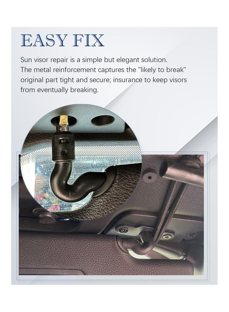 Bukela Sun Visor Repair Kit, Sun Visor Pivot Bracket Mounting Accessories Compatible with Jeep Wrangler JK 2018/Wrangler JL 2018 2019 2021 2022 2023/JT Gladiator 2020 2021 2022 2023 (Black) - Image 5