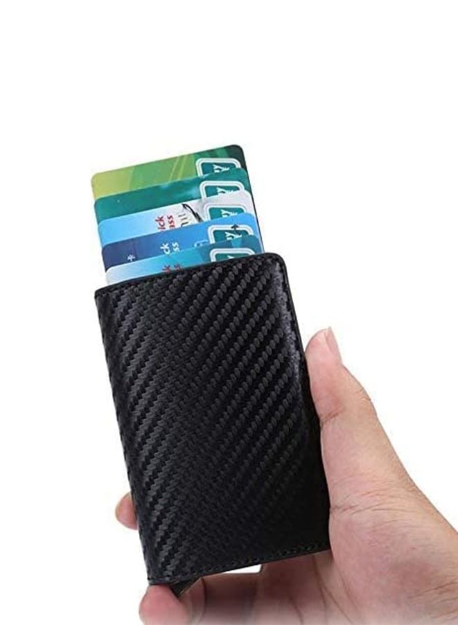 حامل بطاقات ائتمانية رفيع مزود بخاصية حجب RFID، محفظة بطاقات سوداء - Image 4