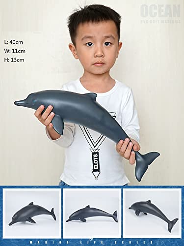 SmilerSmile Simulated Ocean Big Animal, One pc 15Inch Soft Filled Rubber Sea Educational Toys (Dolphin) - Image 3