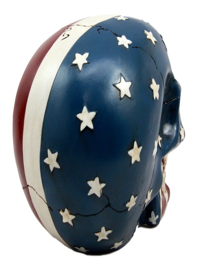 Atlantic Ebros Patriotic US American Flag Star Spangled Banner Skull Decorative Figurine 5.5"Long Macabre Collectible Statue Historical Pride And Prejudice Freedom Decor of Skulls or Halloween Themed Sculpture - Image 4
