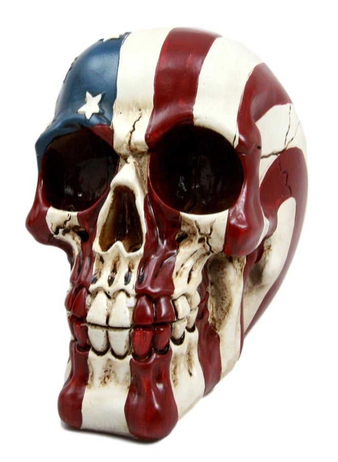 Atlantic Ebros Patriotic US American Flag Star Spangled Banner Skull Decorative Figurine 5.5"Long Macabre Collectible Statue Historical Pride And Prejudice Freedom Decor of Skulls or Halloween Themed Sculpture - Image 5