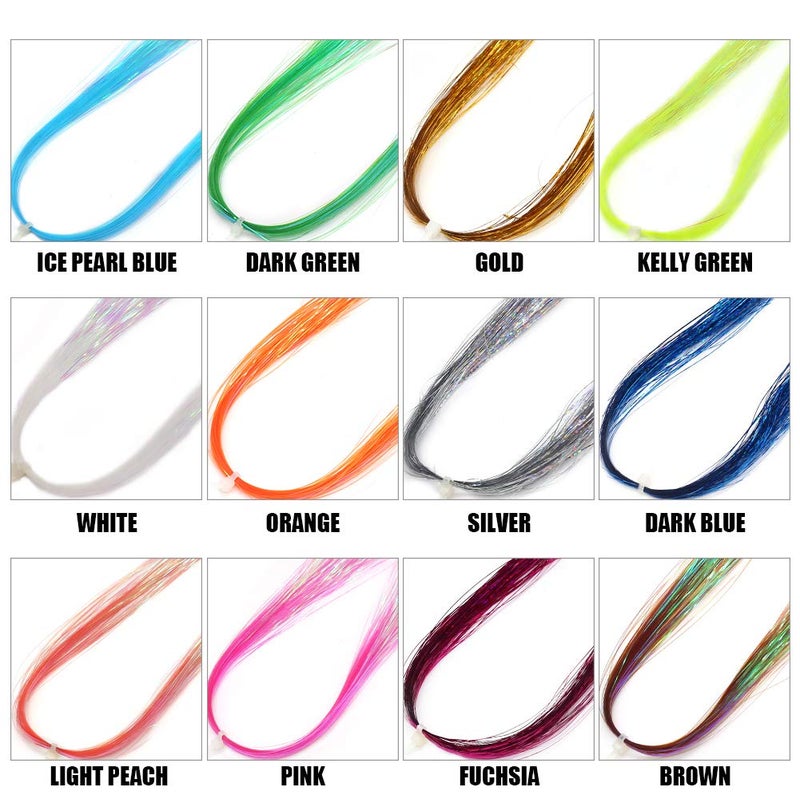 XFISHMAN Fly Tying Materials 12 Colors Krystal Flash Ripple Flashabou Flies Fishing Lure Making Supplie - Image 3