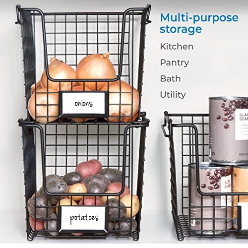 InterDesign iDesign Classico Storage Basket with Handles for Pantry, Kitchen, Bathroom, Countertop, and Desk Organization, Stackable-Medium - Image 5