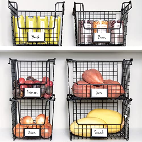 InterDesign iDesign Classico Storage Basket with Handles for Pantry, Kitchen, Bathroom, Countertop, and Desk Organization, Stackable-Medium - Image 3