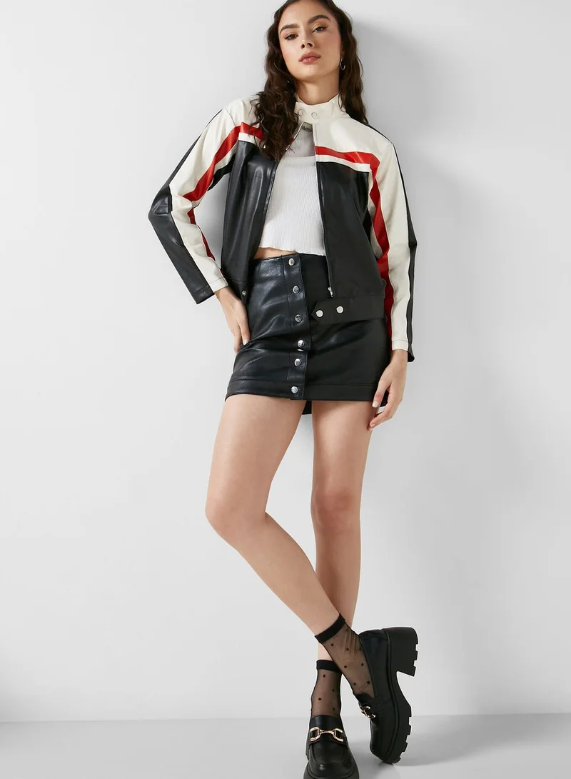 Ginger Colorblock Motorcycle Jacket