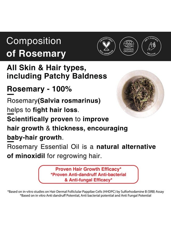 Soulflower Rosemary Essential Oil For Hair Growth, Hair Fall Control And Nourishment, Skin Care | Clinically Tested & Ecocert Certified Organic 100% Pure, Natural, Undiluted | 15Ml  - Image 1