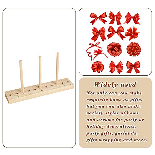 Karsspor Bow Maker Bow Making Tool for Ribbon, Wooden Wreath Bow Maker for Making Gift Bows, Wrist Corsages, Party Decorations, Hair Bows, Holiday Wreaths(with Instructions) - Image 3