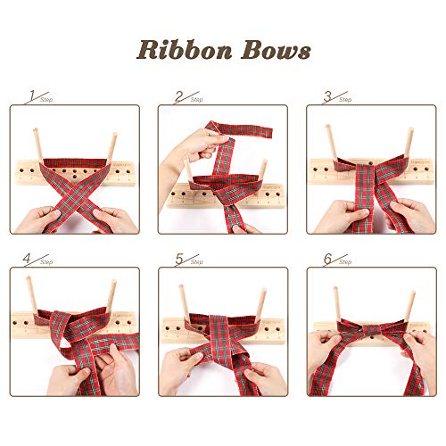 Karsspor Bow Maker Bow Making Tool for Ribbon, Wooden Wreath Bow Maker for Making Gift Bows, Wrist Corsages, Party Decorations, Hair Bows, Holiday Wreaths(with Instructions) - Image 5