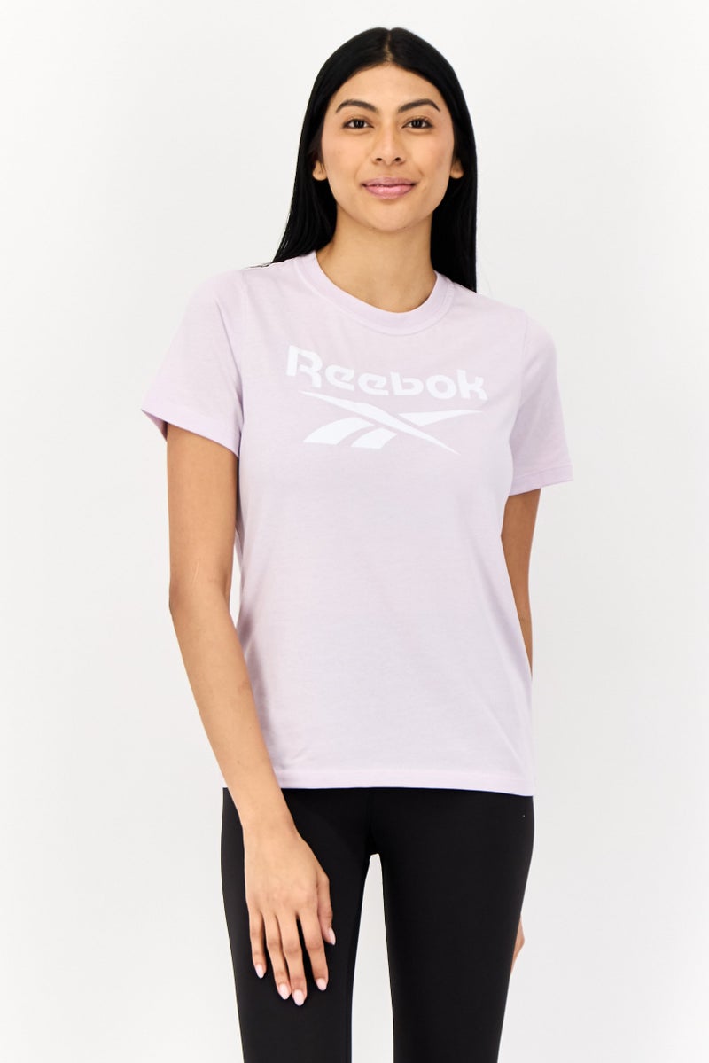 Reebok Women Sportswear Fit Short Sleeve Training T-Shirt, Lavender - Image 1