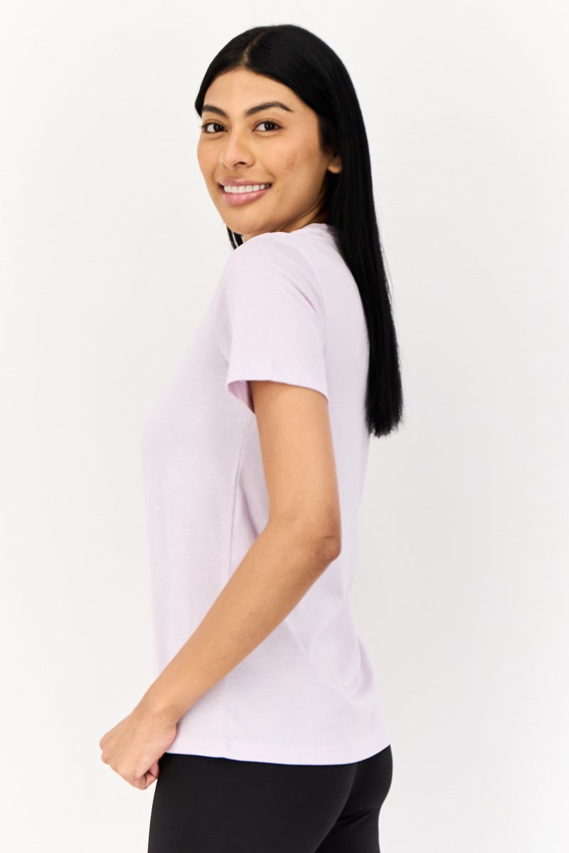 Reebok Women Sportswear Fit Short Sleeve Training T-Shirt, Lavender - Image 4