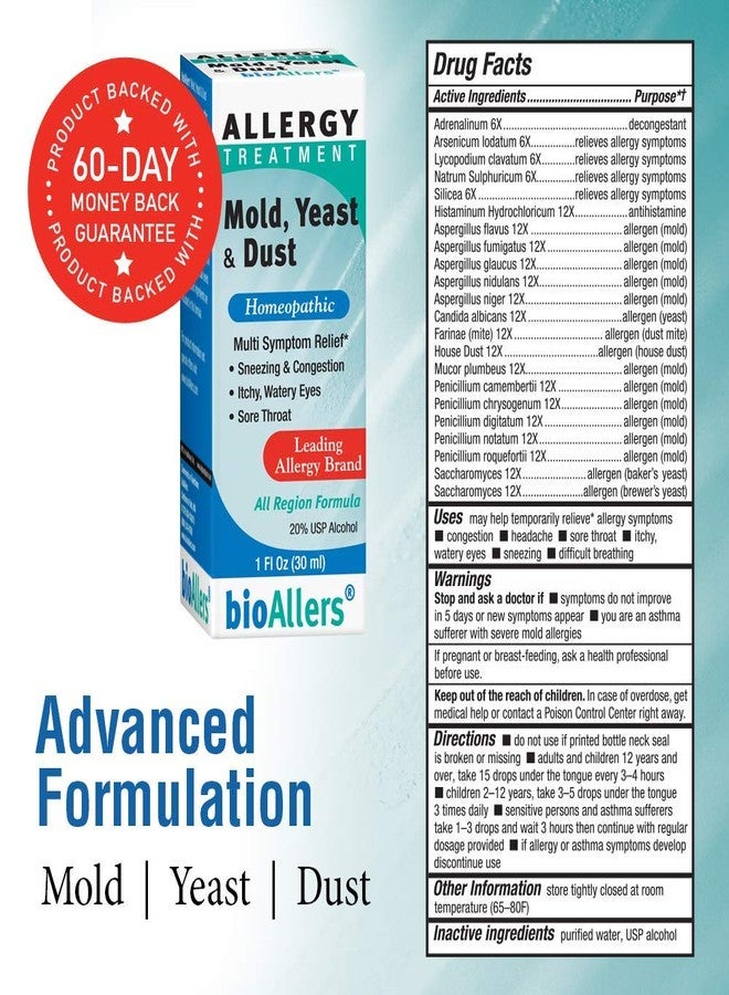 Natra-Bio NaturalCare by bioAllers Allergy Treatment Homeopathic Formula May Help Relieve Sneezing, Congestion, Itching, Rashes & Watery Eyes 1 Fl Oz (371400702017) - Image 2