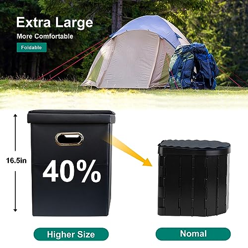 Ann Katy Upgrade XL Portable Toilet for Adults, Extra Large Portable Travel Floding Camping Toilet, Camping Tall Toilets with Lid for Kids Compact Potty for Car,Hiking,Beach,Toilet Storage Stool - Image 5