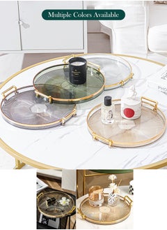 Qiccijoo Serving Trays with Handles Home Decorative Coffee Table Round Tray Ottoman Tray Acrylic Food Tray Fruit Tray Bar Tray Perfume Tray Cocktail Tray - pzsku/ZFB7407DBDA47E6E82C29Z/45/_/1725367444/9bef5ca8-15fc-421d-86fe-d6f4c5920bd0