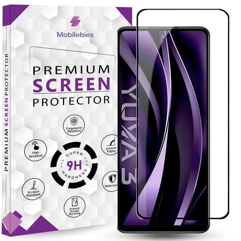 Mobilebies Premium Tempered Glass Screen Protector Guard For Lava Yuva 3 5G / Lava Yuva 3 Pro 5G / Lava O2 5G (6.5 Inch, Pack Of 1) | Edge-To-Edge Protector With Easy To Installation Kit - Image 1