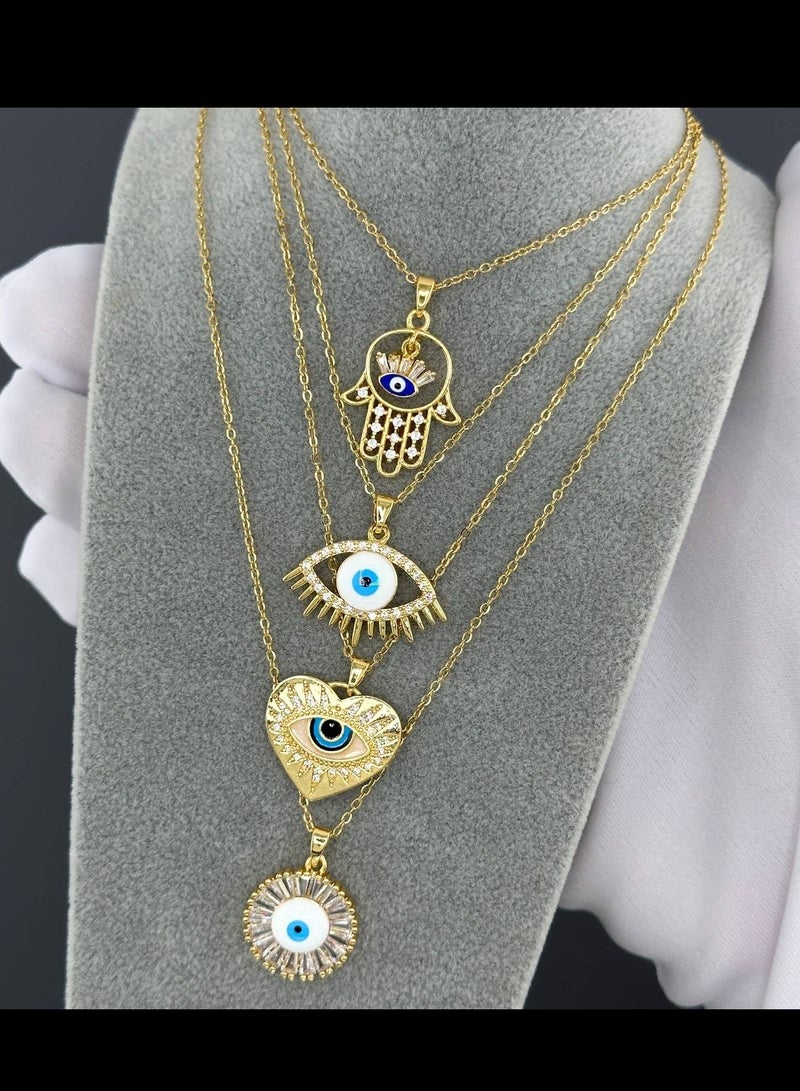 Vibez Jewelz 18K gold plated Stainless steel  "evil eye" necklace, Intensity - Image 2