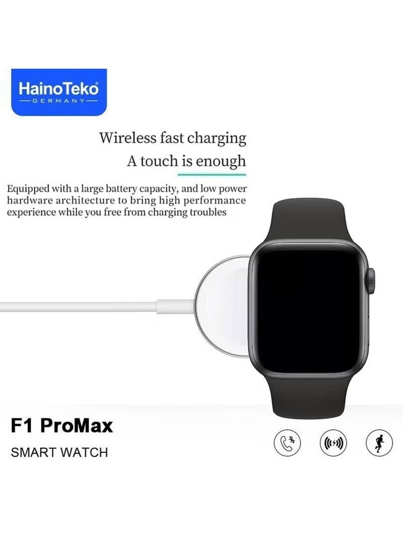 Haino Teko F1 Pro Max Full Screen Large Display Christmas Edition Smart Watch with 2 Pair Straps & Wireless Charger – Fitness Tracker Smartwatch for Ladies & Gents, Heart Rate Monitor, Notifications, Sports Modes - Image 4