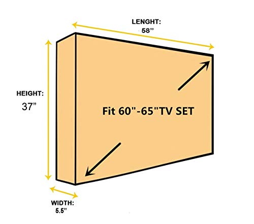 acoveritt Outdoor 60"-65" TV Set Cover,Scratch Resistant Liner Protect LED Screen Best-Compatible with Standard Mounts and Stands (Tan) - Image 5