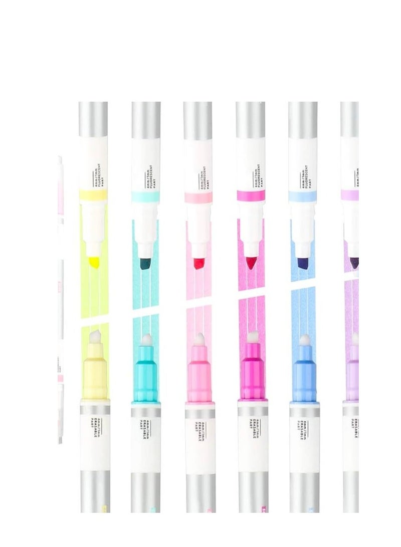 أقلام تحديد قابلة للمسح على الوجهين، متعددة الألوان، عبوة مكونة من 8 قطع - Image 2