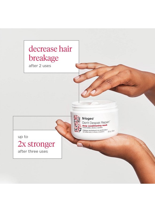 بريوجيو، لا تيأسي، أصلحي! قناع ترطيب عميق، بلسم عميق للشعر الجاف والتالف أو المصبوغ، يمنع تكسر الشعر مستقبلًا، قناع بروتين لشعر أقوى، نباتي، خالٍ من القسوة، 8 أونصات سائلة - Image 4