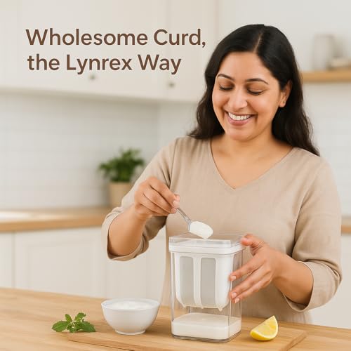 Lynrex Hung Curd Maker for Home Use | 1100ML Greek Yogurt Filter Bowl with Mesh | Stainless Steel Curd Strainer Box with BPA-Free Lid | Kitchen Accessories Items (Yogurt Strainer) - Image 5