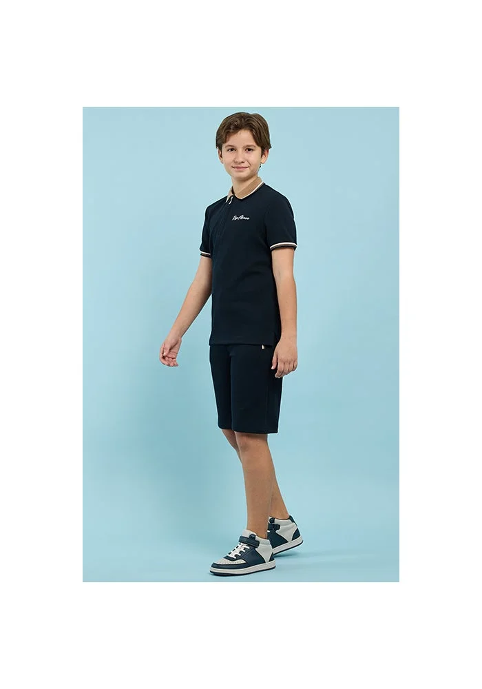 R&b Contrast Tipping Polo T-Shirt and Shorts Set