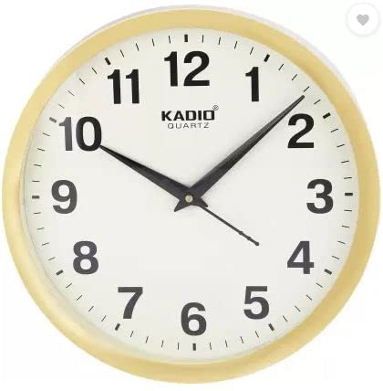 Kadio Analog 28 cm X 28 cm Wall Clock (Beige, with Glass, Standard) - Image 1