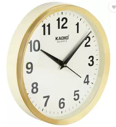 Kadio Analog 28 cm X 28 cm Wall Clock (Beige, with Glass, Standard) - Image 4