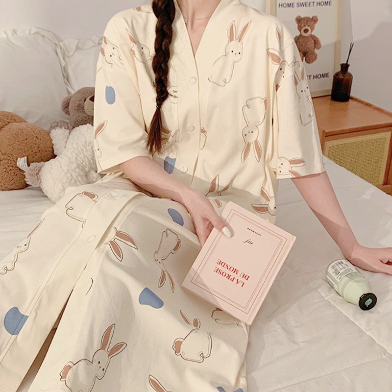 Summer Cotton Nursing Dress Maternity 58005 Dot Moe Rabbit 