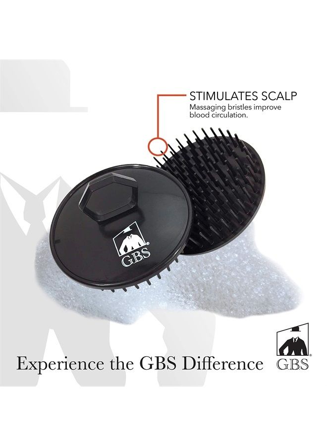 G.B.S Head Shampoo Scalp Massager Brush and Soft Palm Pocket Comb for All Hair Types, Pack of 3 (1 Black and 2 Gray) Made in U.S.A - Image 3
