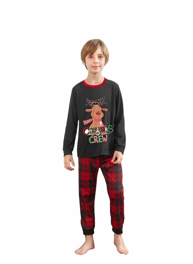 CCOVERY Matching Family Pajamas Sets Holiday Long Sleeve Festival Pajamas Round Neck Print Xmas Pjs Matching Set Casual Soft Home Sleepwear Loungewear - Image 3