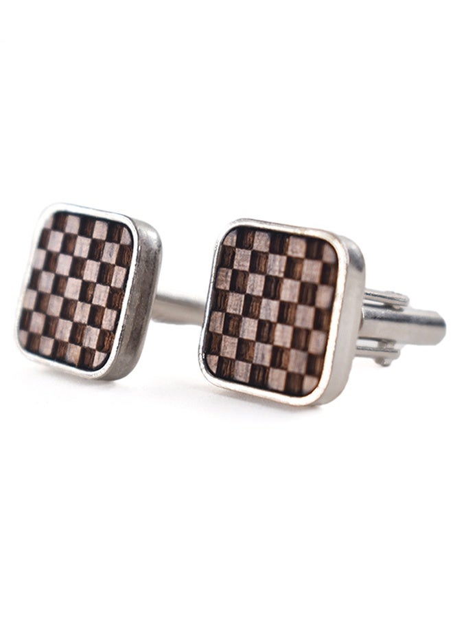 Men's cufflinks, jewelry or accessories, wooden cufflinks made from black walnut, can be matched with shirts, jackets, and ties, suitable for birthdays, weddings, and anniversaries. (One pair) - Image 2