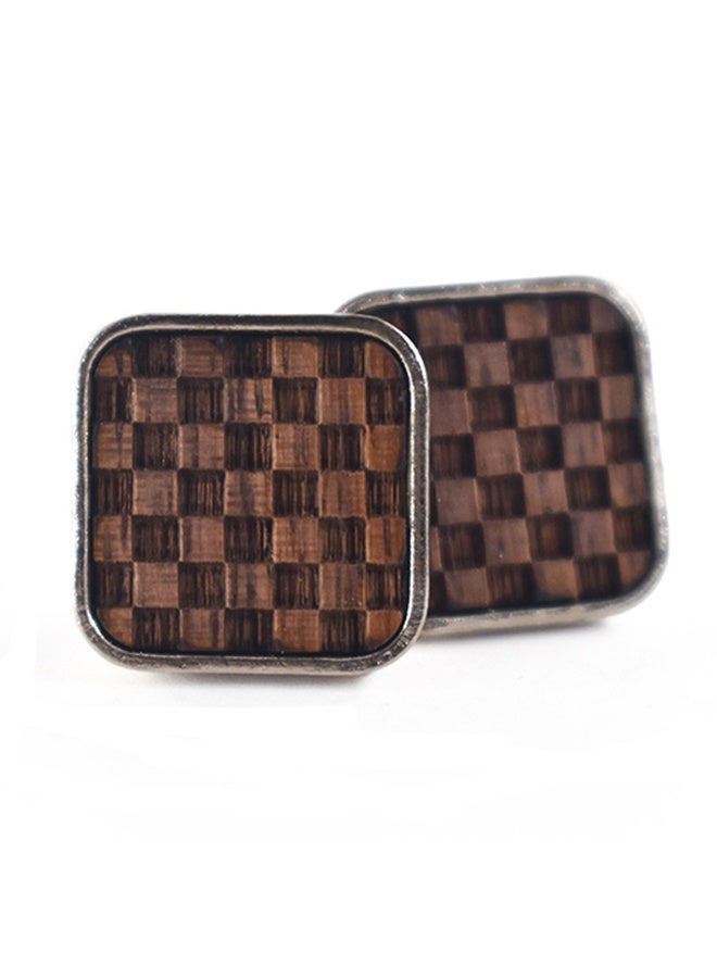 Men's cufflinks, jewelry or accessories, wooden cufflinks made from black walnut, can be matched with shirts, jackets, and ties, suitable for birthdays, weddings, and anniversaries. (One pair) - Image 5