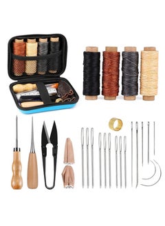 Orrda Orrda Professional Leather Sewing Kit Leather Craft Kit with Waxed Thread GrooverCraft Hand Tools Kit Hand Stitching Tool Set for DIY Sewing 26 Psc_Multicolor 