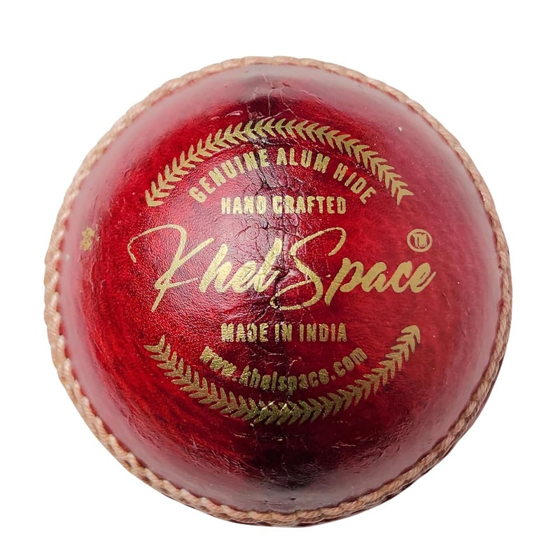 KHELSPACE KS-20 4 Piece Leather Cricket Ball | Hand-Stitched Professional Grade | Durable for Test, ODI, T20 & Practice Matches | Swing & Seam Optimized | Premium Shine & Consistent Bounce, Red - Image 1