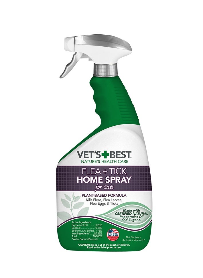 Vet's Best Natural Flea and Tick Home Spray for CATS, 32 oz  - Image 1