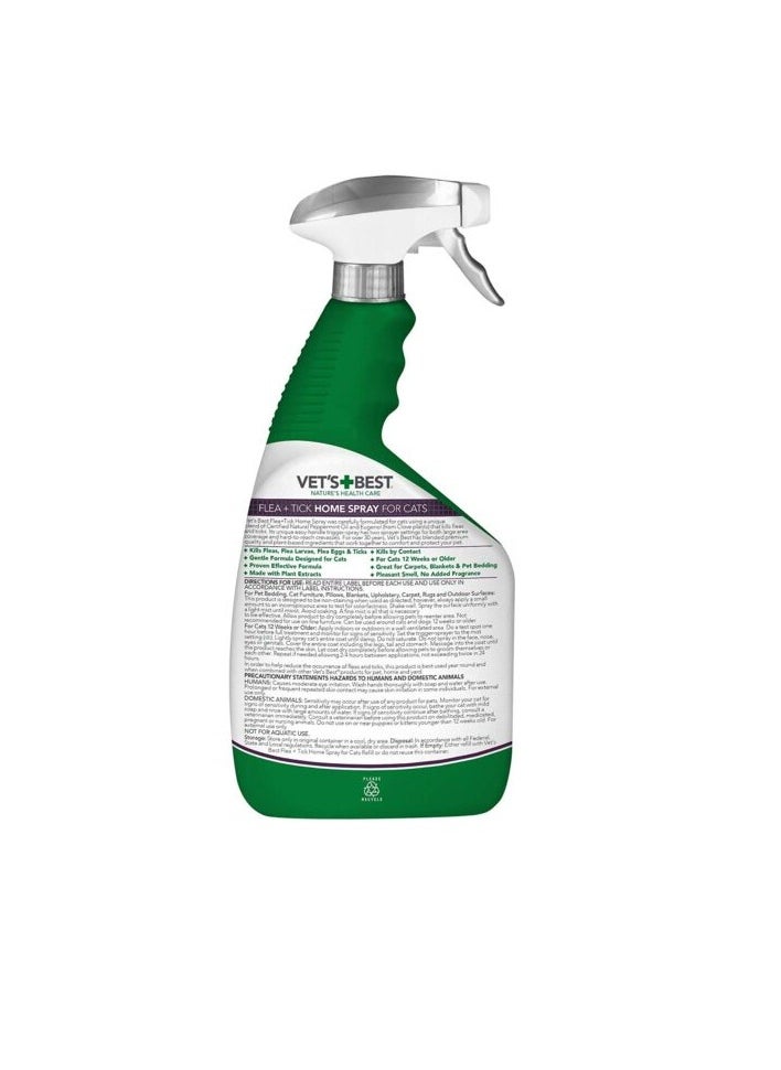 Vet's Best Natural Flea and Tick Home Spray for CATS, 32 oz  - Image 2