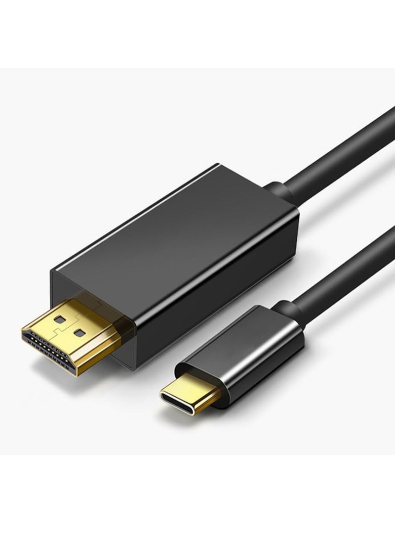 ماركة غير محددة Type C to HDMI HDTV Adapter Cable 1.8 Meter Supports Up to 4K 30Hz Type C to HDMI Converter Cable Type C Male to HDMI Male Adapter Cable  - Image 1