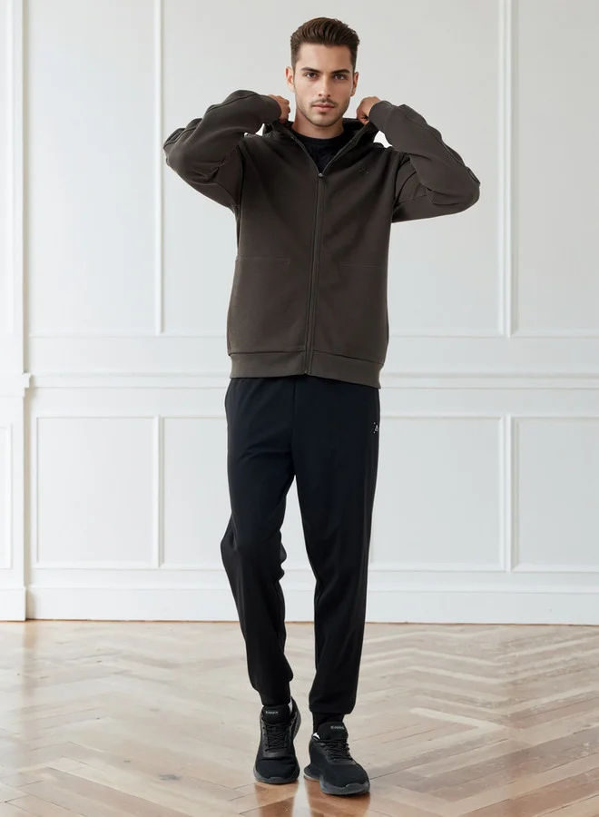 ADOT by Splash Waffle Textured Zip Through Hoodie with Zip Closure