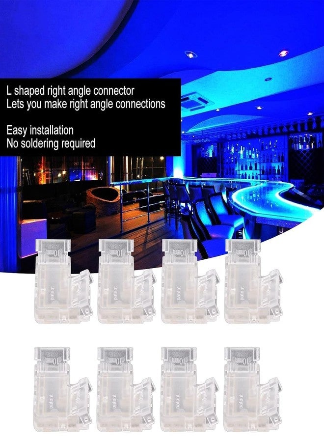 KAKA LIGHT LED Strip Light Connector/Jointer, 10 mm L Shaped, Solderless Transparent Jointer (Pack of 7) - Image 3