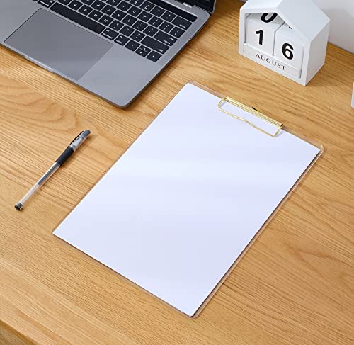 JIARI 2 Pack Clear Acrylic Office Clipboard A4 Letter Size 8.6" x 12.2" (Gold) - Image 4