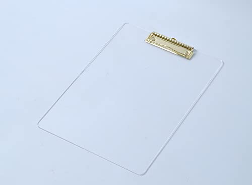 JIARI 2 Pack Clear Acrylic Office Clipboard A4 Letter Size 8.6" x 12.2" (Gold) - Image 5