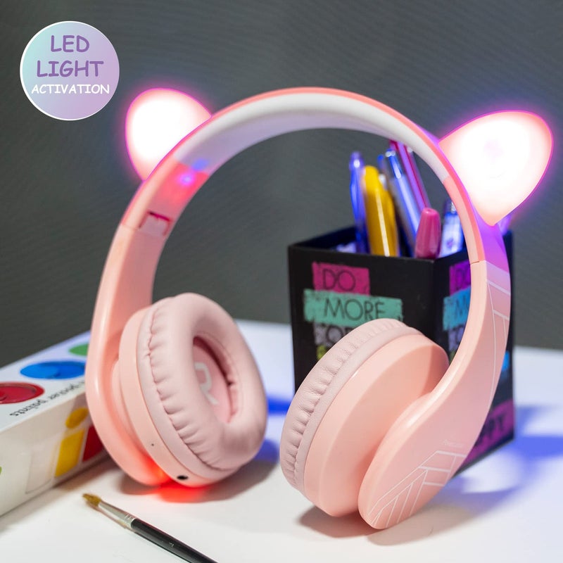 PowerLocus Bluetooth Headphones for Kids, Wireless Foldable Headphones Over Ear, Headphone with Microphone, 85DB Volume Limit, Wireless and Wired Headset with Micro SD, FM for Cellphones, Tablets, PC - Image 2
