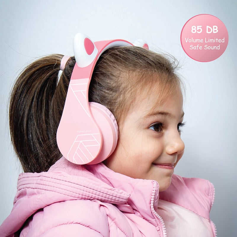 PowerLocus Bluetooth Headphones for Kids, Wireless Foldable Headphones Over Ear, Headphone with Microphone, 85DB Volume Limit, Wireless and Wired Headset with Micro SD, FM for Cellphones, Tablets, PC - Image 3