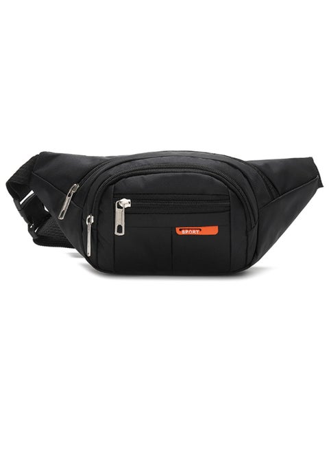 Qiccijoo Waist Pack for Men or Women Waist Pack Bag with 4-Zipper Pockets Belt Bag Suitable for Outdoors Workout Traveling Casual Running Hiking Cycling(Black)