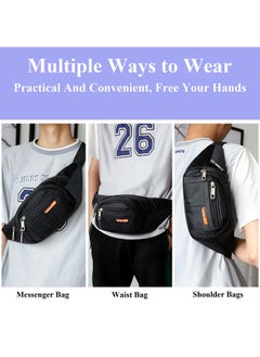 Qiccijoo Qiccijoo Waist Pack for Men or Women Waist Pack Bag with 4-Zipper Pockets Belt Bag Suitable for Outdoors Workout Traveling Casual Running Hiking Cycling(Black)  - Image 5