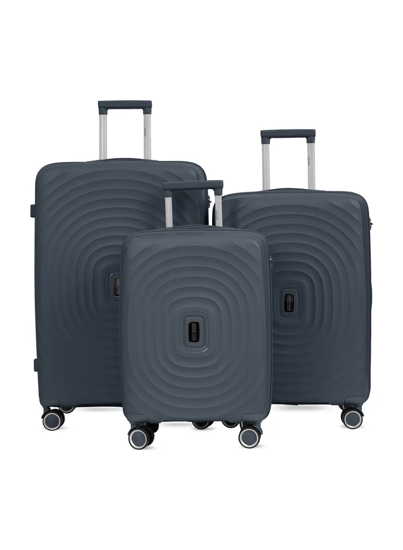PARAJOHN Series Set of 3 Luggage | Lightweight Small 10KG, Medium 20KG & Large 30KG ABS 4 Wheels Trolley Hardsided Travel Suitcase Grey